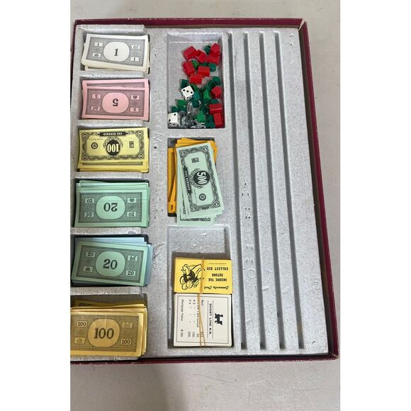 RARE VINTAGE 1964 Parker Brothers Monopoly Board Game Red Box Version - Picture 5 of 5
